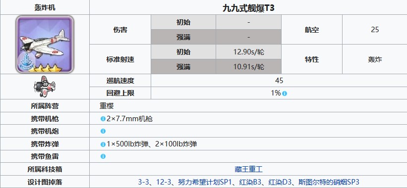 碧蓝航线九九式舰爆T3怎么获得