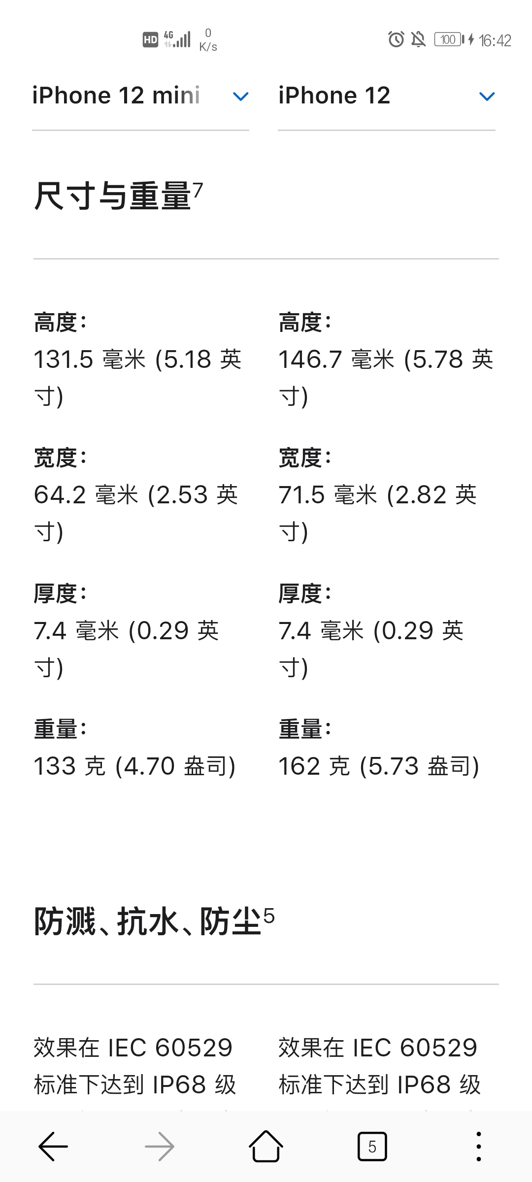 苹果12和12mini有什么区别