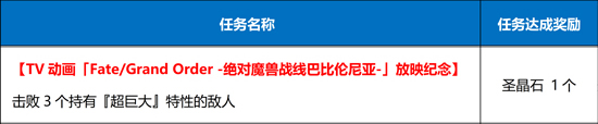 FGO击败3个持有超巨大特性的敌人