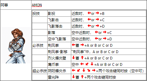 双截龙格斗出招表