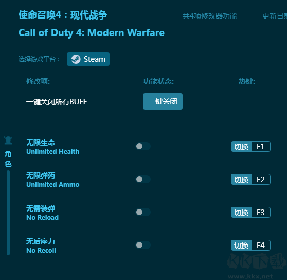 使命召唤4：现代战争四项修改器